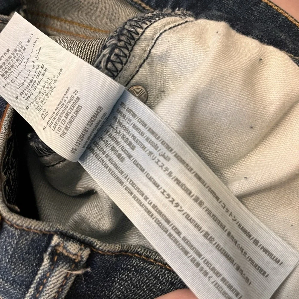 Abercrombie & Fitch Kennan Straight Medium Blue Wash Jeans Mens 30x32 Stretch